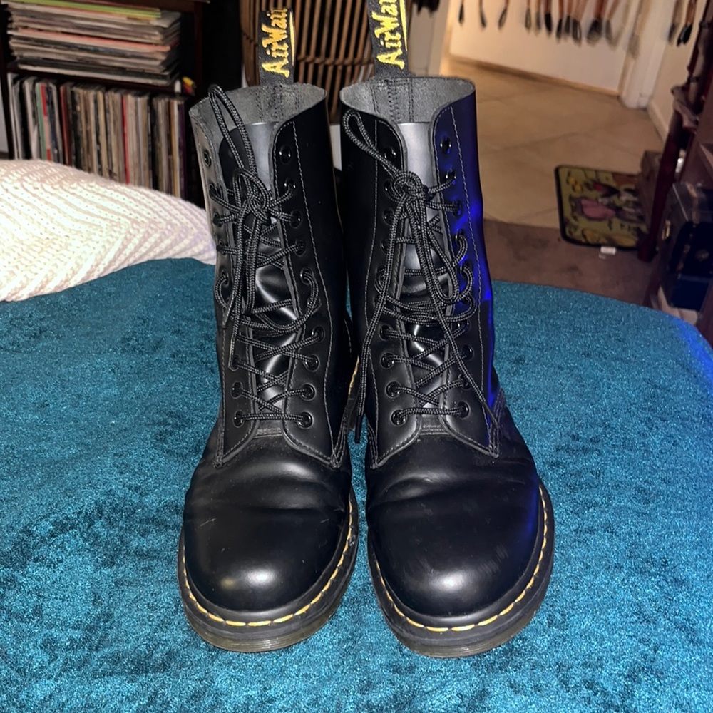 Dr. Martens 1490 smooth leather mid calf boots.